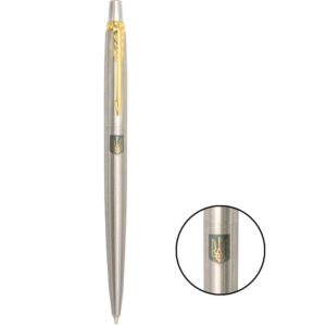 Ручка Parker JOTTER Stainless Steel GT BP Герб України жовто-синій 16032_T005c